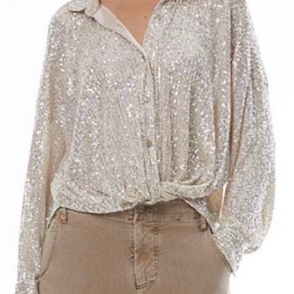NWT YFB Young Fabulous Broke Tourist top with Champagne Sequins $158 - Picture 2 of 4